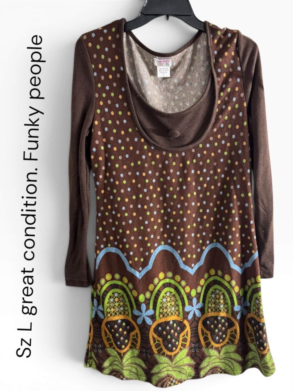 Sz L unique funky people dress